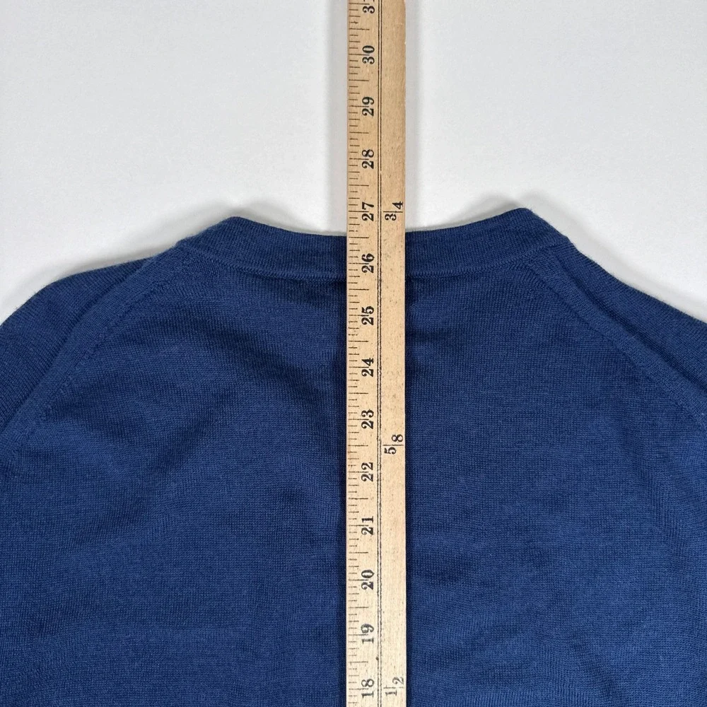 Banana Republic Sweater Mens M Blue Merino Wool Crewneck Pullover Classic‎